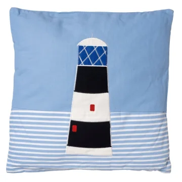 Yastık, kare, deniz feneri desenli - 1