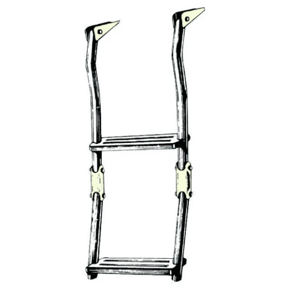 Merdiven, paslanmaz çelik. Katlanır.