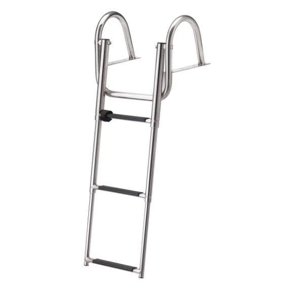 Teleskopik merdiven. Paslanmaz çelik, 3 basamaklı.