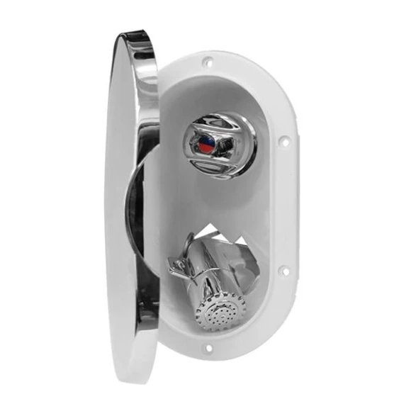 NUOVA RADE Hortumlu duş ve yuva. sıcak - soğuk krom kapak