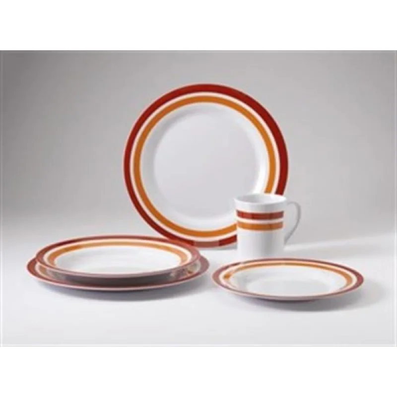 GIMEX Promo-Line Red rings, 16 parça melamin yemek takımı