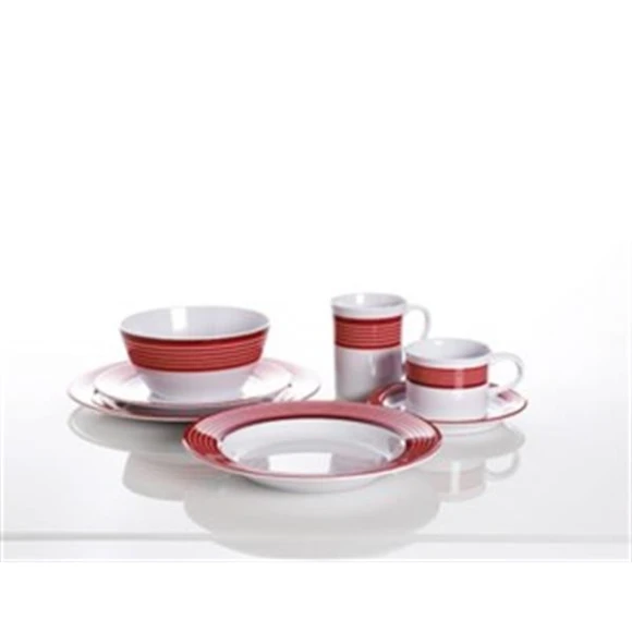GIMEX Trendline kırmızı, 20 parça melamin yemek takımı