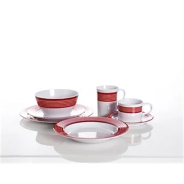 GIMEX Trendline kırmızı, 20 parça melamin yemek takımı - 1
