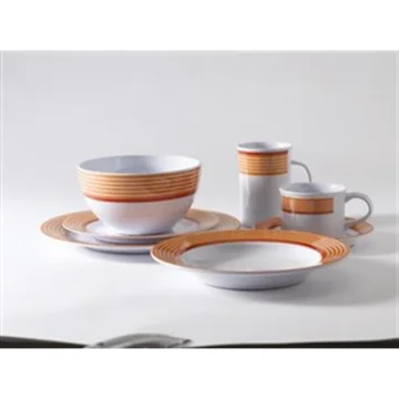 GIMEX Trendline turuncu, 20 parça melamin yemek takımı - 1