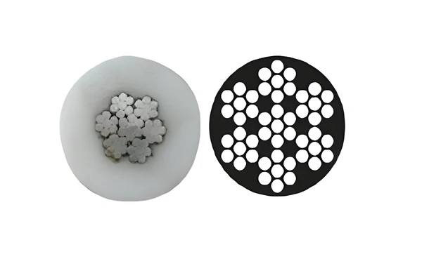 KWING METAL STAINLESS STEEL INSULATED WIRE ROPE, 4x8MM, 7x7, AISI316 - 1