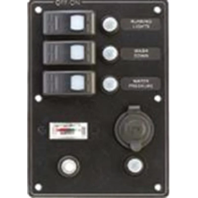 MARINE TOWN 3'lü Çakmaklı Ve Ampermetreli Sigorta paneli