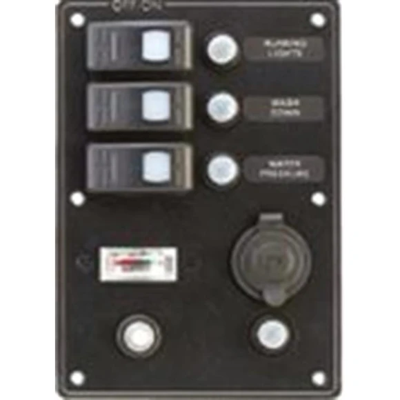 MARINE TOWN 3'lü Çakmaklı Ve Ampermetreli Sigorta paneli