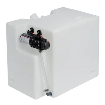 Tatlı su tank sistemi. Polietilen, 32 litre su tankı ve 3 litre/dakika kapasiteli otomatik, 12V hidrofor kombine edilmiştir. - 1