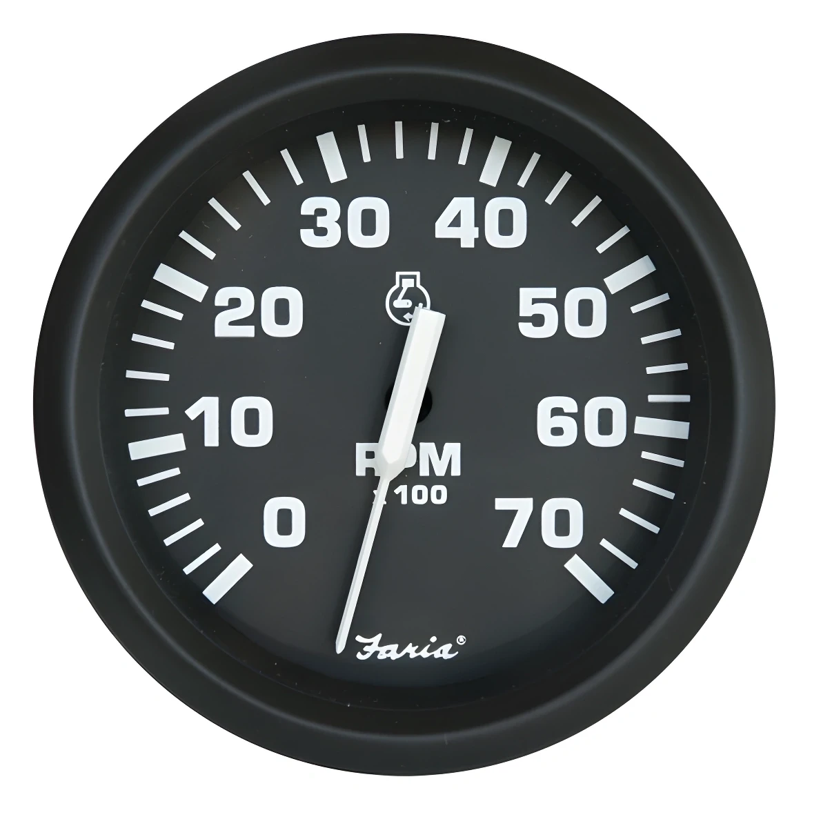 Faria universal outboard tachometer. 0-7000 Rpm. 12V.