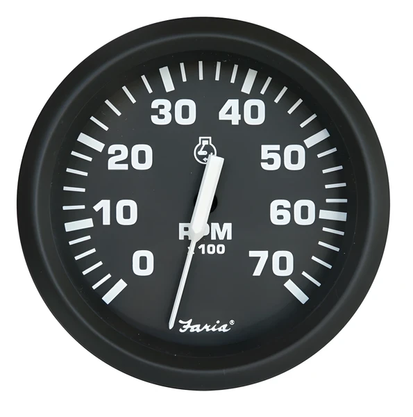 Faria universal outboard tachometer. 0-7000 Rpm. 12V. - 1