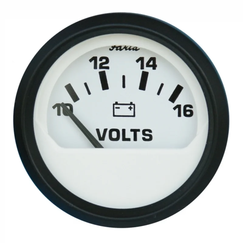 Faria voltmetre. 10-16V. Ø 52mm.