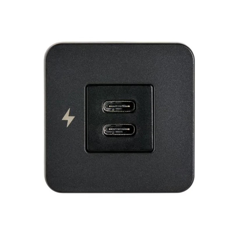 SCANSTRUT TILE-USB-C/USB-C ŞARJ SOKETİ, SİYAH ÇERÇEVE