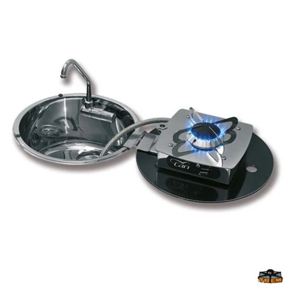 TREM CAN LC1701-S-FP Yuvarlak Evyeli Musluklu Ocak