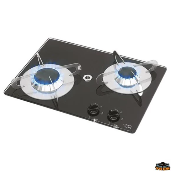 TREM CAN PV1351 Çiftli Cam Yüzeyli Dikdörtgen Gömme Ocak