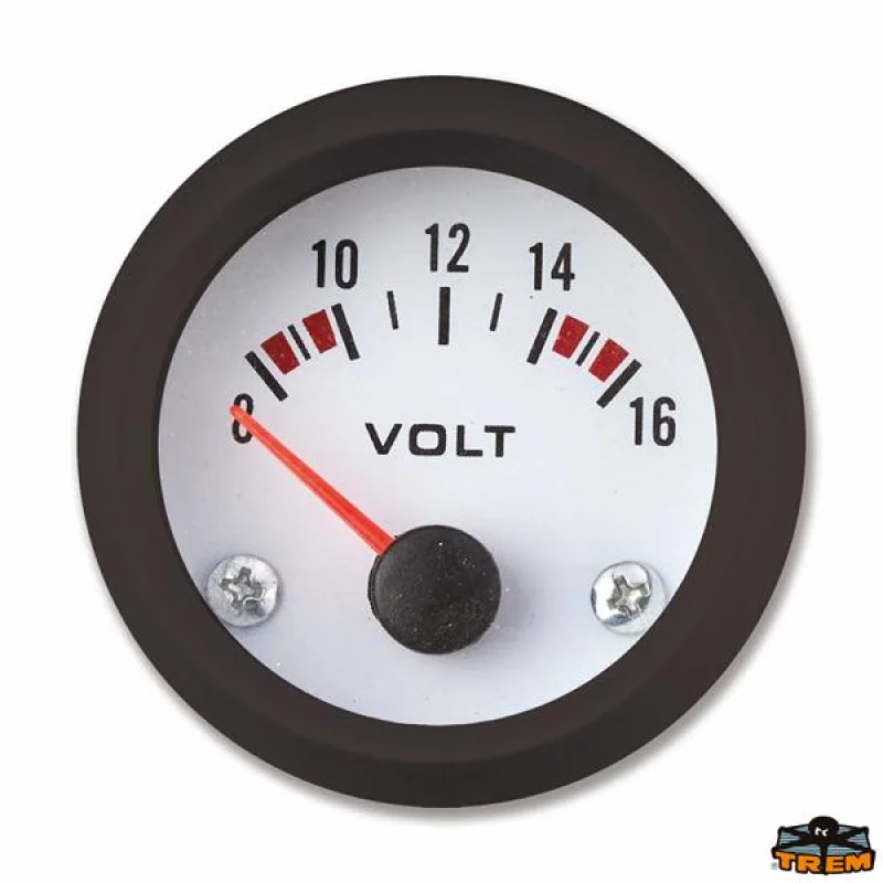 TREM TREM ECO LINE VOLTMETRE, BEYAZ,12V. Ø52MM