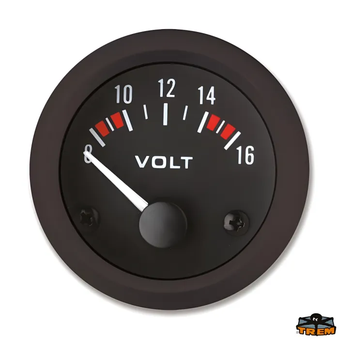 TREM TREM ECO LINE VOLTMETRE SİYAH 12V Ø52MM