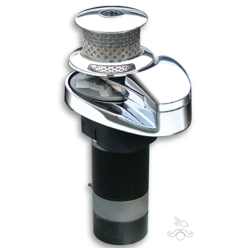 South Pacific VERTICAL Windlass 1500 Series CHROME Body with Rope Drum