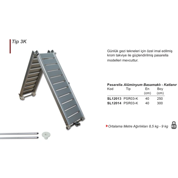 Alüminyum Basamaklı Katlanır Pasarella