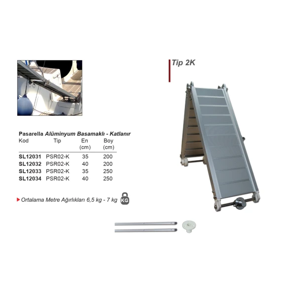 Alüminyum Basamaklı Katlanır Pasarella