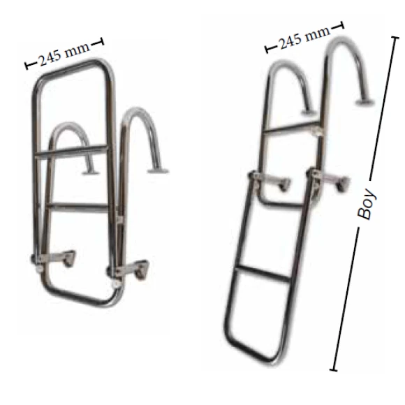 Katlanır Merdiven 2+2 CR-Nİ Tutamaklı 103cm