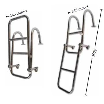 Katlanır Merdiven 2+2 CR-Nİ Tutamaklı 103cm - 1