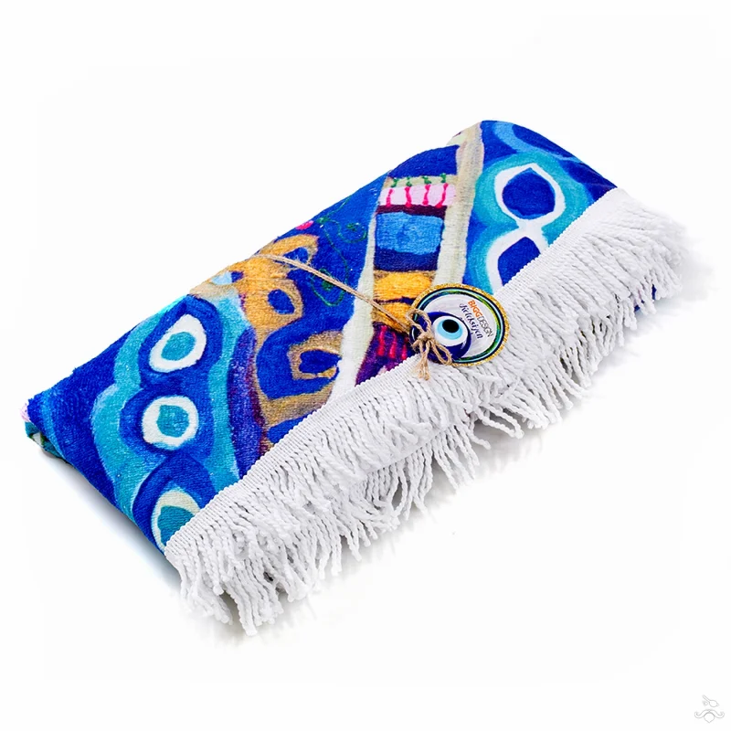 Biggdesign Mavi Su Yuvarlak Plaj Havlusu