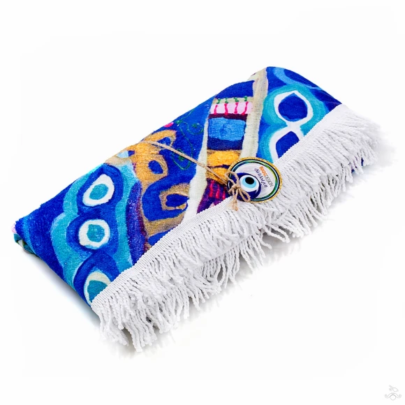 Biggdesign Mavi Su Yuvarlak Plaj Havlusu