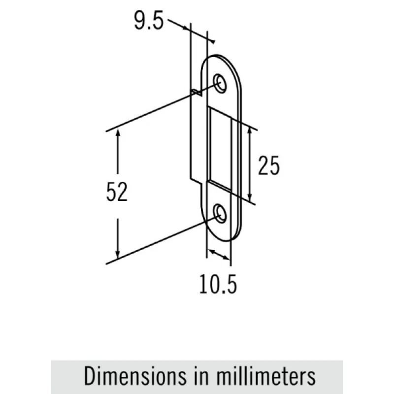 Kilit aynası (karşılığı). Mobella model McCoy ve Compact için. Sarı üzeri nikelaj.