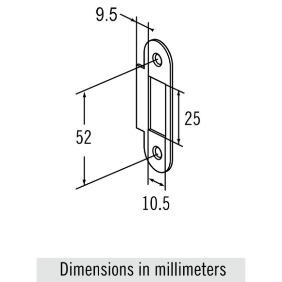 Kilit aynası (karşılığı). Mobella model McCoy ve Compact için. Sarı üzeri nikelaj.