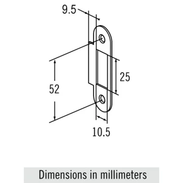 Kilit aynası (karşılığı). Mobella model McCoy ve Compact için. Sarı üzeri nikelaj. - 1