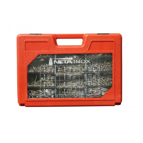 Vida seti. AISI304 Paslanmaz çelik. Plastik kutulu. 2090 parça