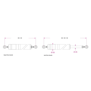 BARKA SRL Barka Aktuatör, İtme/Çekme. 1000 Kg. 12V - 150mm - 3