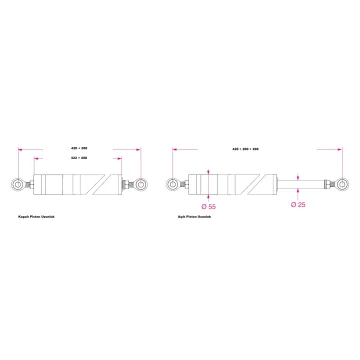 BARKA SRL Barka Aktuatör, İtme/Çekme. 600 Kg. 12V- 200mm - 3