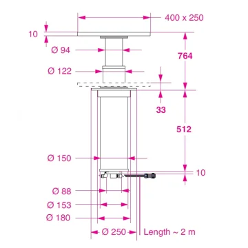 BARKA SRL Barka Elektrikli Gömme Masa Ayağı. 12V. 2 Kademe - 764mm - 3