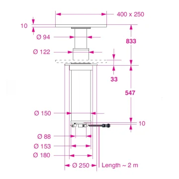 BARKA SRL Barka Elektrikli, Gömme Masa Ayağı. 12V. 2 Kademe - 833mm - 3