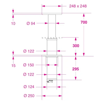 BARKA SRL Barka Elektrikli Gömme Masa Ayağı 24V.Tek Kademe-700mm - 4