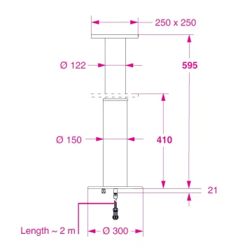 BARKA SRL Barka Elektrikli Koltuk Ayağı. 12V.Tek Kademe - 595mm - 2