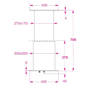 BARKA SRL Barka Elektrikli Masa Ayağı Paslanmaz Çelik 12V. Tek Kademe. 700mm - 4