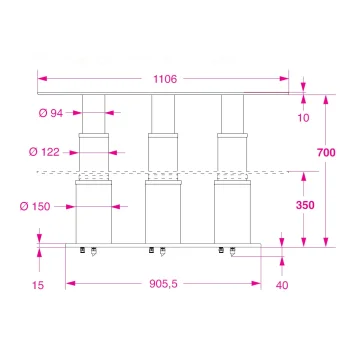 BARKA SRL Barka Elektrikli Üçlü Masa Ayağı.24V.2 Kademe - 700mm - 2