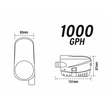 NUOVA RADE Nuova Rade 24V/1000 Gph Otomatik Sintine Pompası - 2