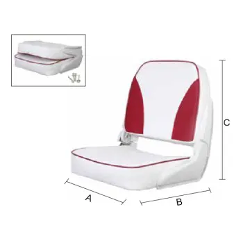 Katlanır Koltuk Beyaz+Kırmızı - 1