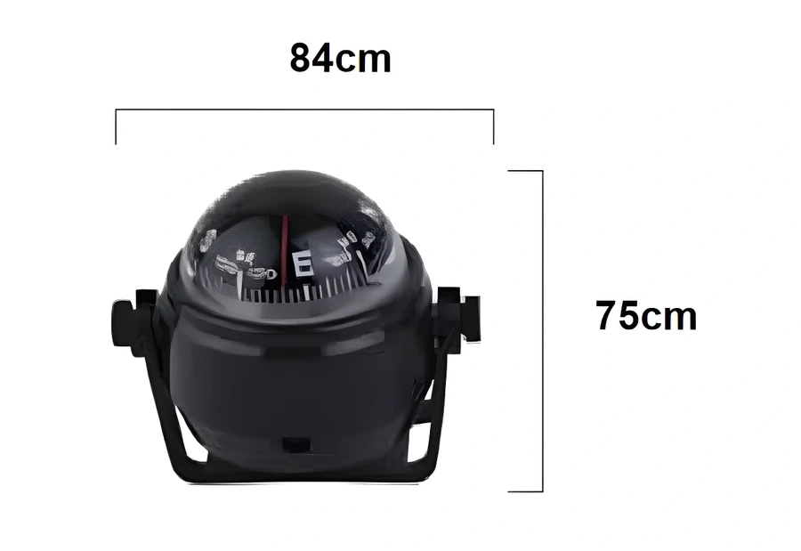 Pusula Ayaklı Küçük Genişlik: 8,4cm Yükseklik: 7,5cm Siyah Pusula