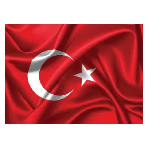 Türk Bayrağı Saten Çift Katlı-Kulplu