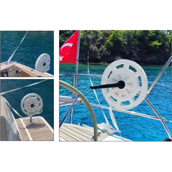 Makaralı Yassı Bağlama Halatı Beyaz Set 60 Mt