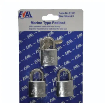 Padlock 30 Mm 3-Piece Set Stainless Steel Common Key Feature