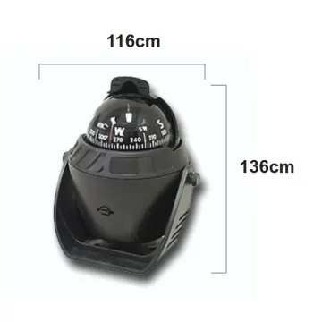 Compass Stand Width: 11. 6cm Height: 13. 6cm Large Black Compass - 2