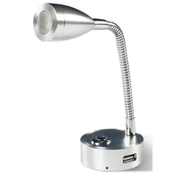 Лампа Для Чтения Спиральная, Серебристая LED 12V 3W - 1