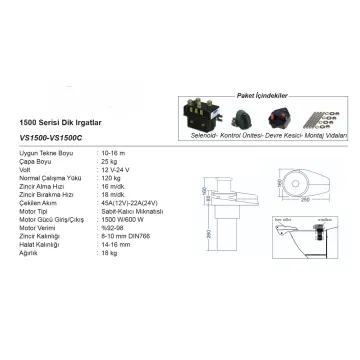 VS1500 Vertical Windlass 10mm Chrome Body 24V - 2