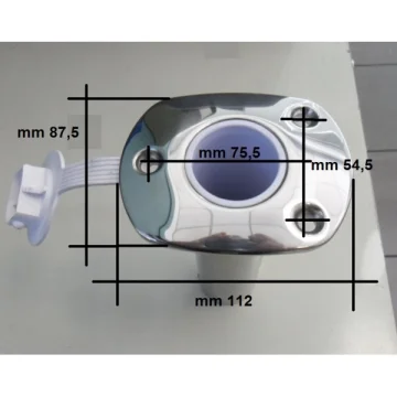 Kamış yuvası, paslanmaz çelik. Kauçuk koruyucu kapaklı. Ø 42 mm. - 2