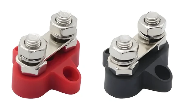 Dual Fuse Terminal Black And Red 8 Mm - 1